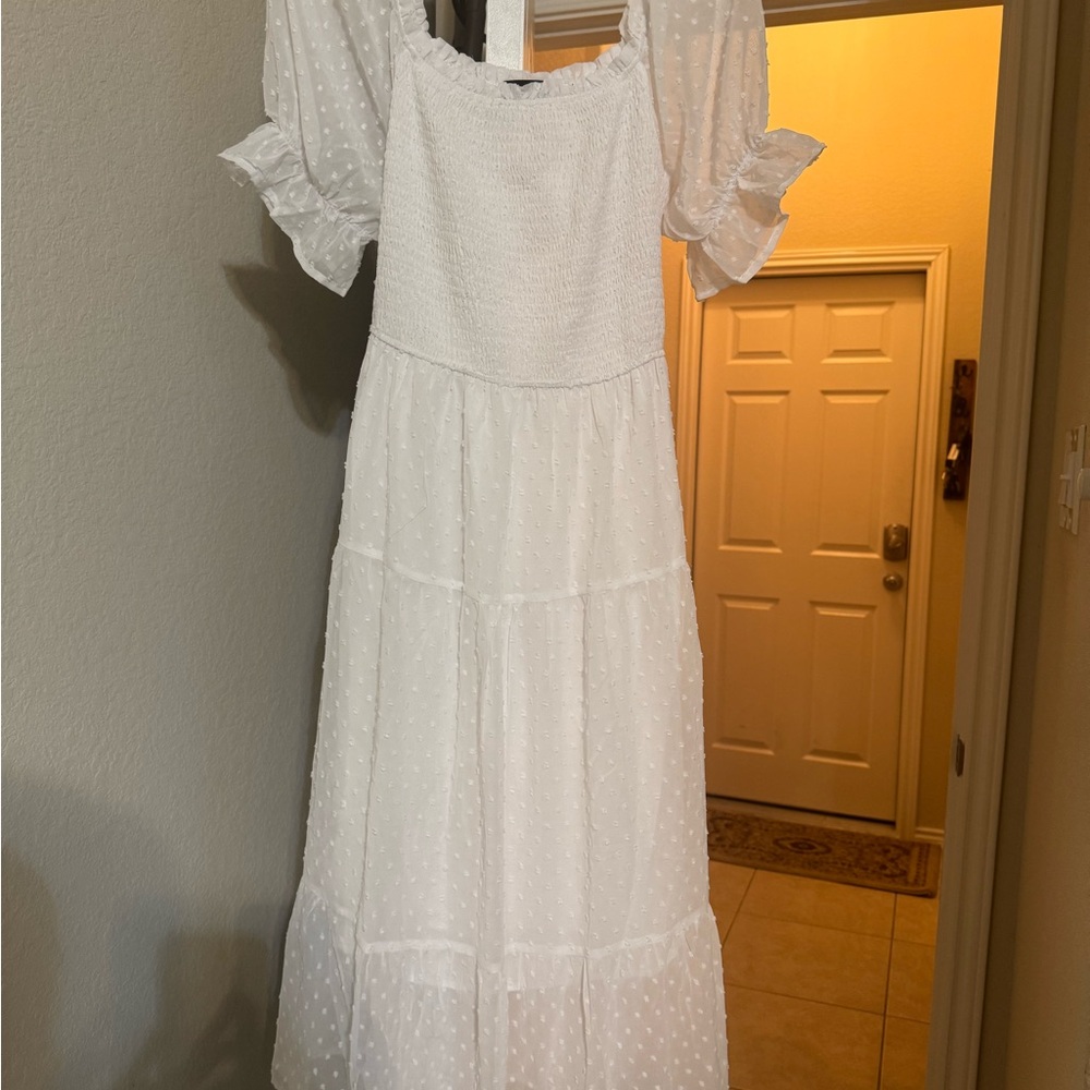 Merokeety Beautiful White Smocked Dress